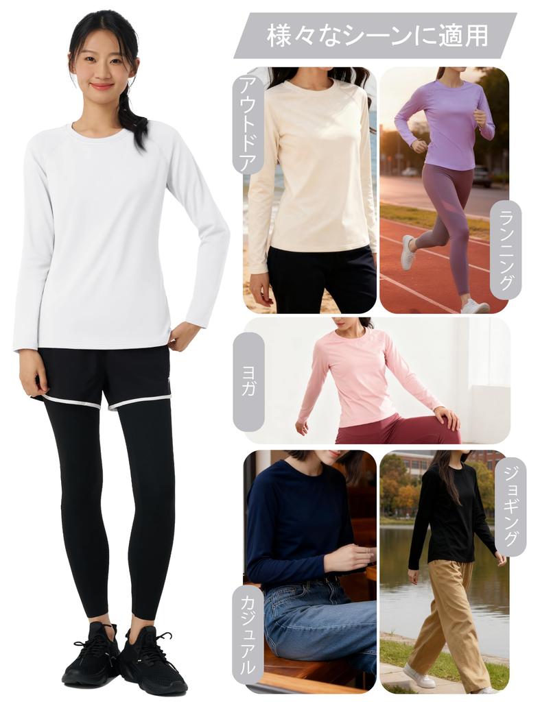 KEFITEVD Long Sleeve Plus Solid Perfect for and Outdoor Size L Women's T-Shirt, Size, Fleece-Lined, Quick-Drying, Color, Sports, Hiking, Yoga,