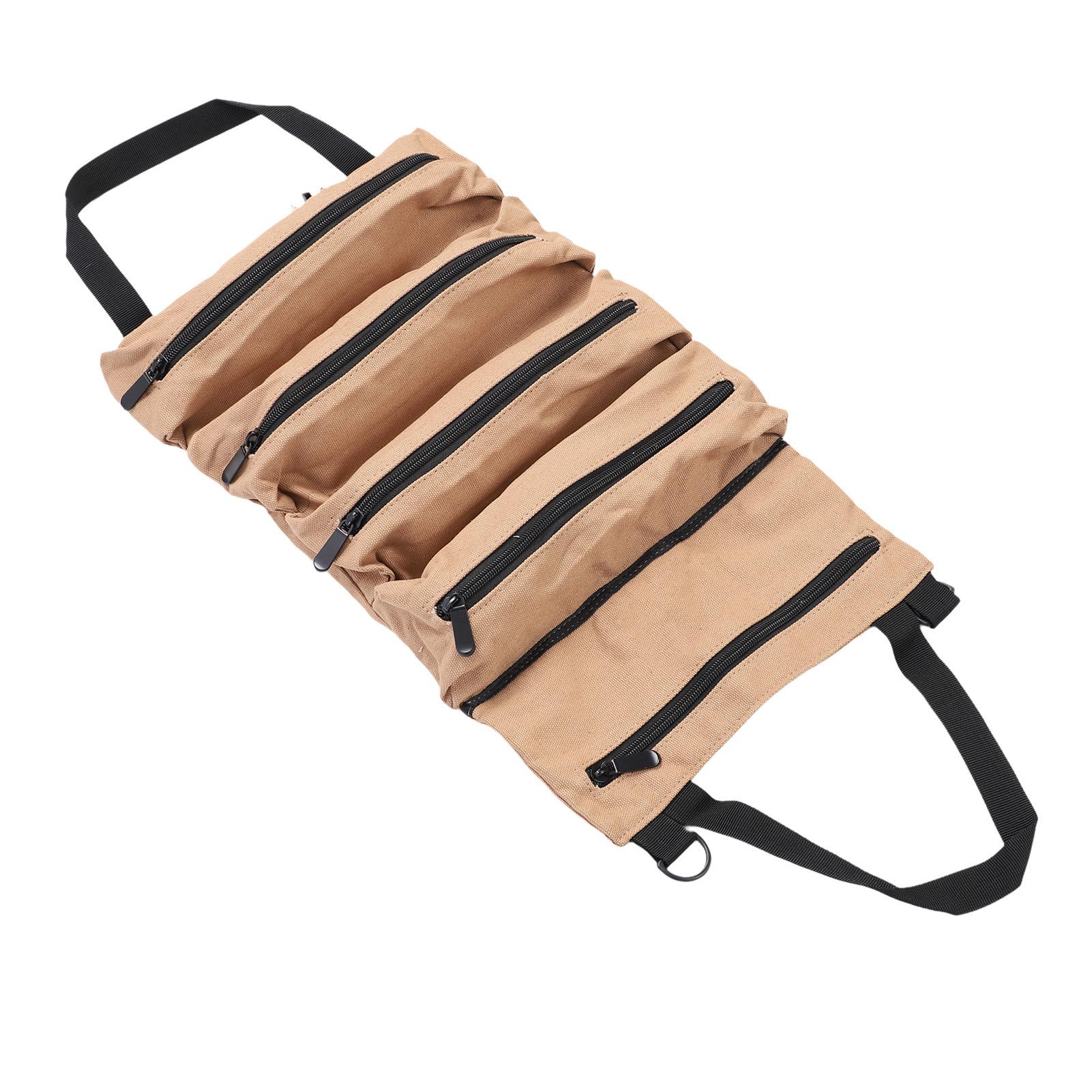 

Сворачиваемая сумка для инструментов 5 карманов Многофункциональный холщовый органайзер для инструментов Портативный чехол для ремонтных инструментов для