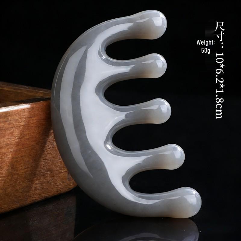 Resin Multifunctional Four-in-One Gua Sha and Massage Comb - Sandalwood Facial and Head Therapy Tool