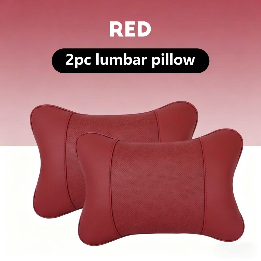NWL3 2pcs Car Seat Leather Headrest Neck Pillow, Soft Comfortable Neck Support for VW Golf Passat Tiguan Skoda Octavia Kodiaq Auto In