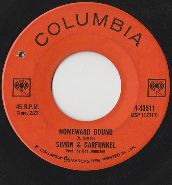 7-дюймовая пластинка SIMON GARFUNKEL Homeward Bound 443511 Columbia 1966 Канада Поп Б/у