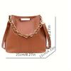 Borsa a Spalla a Tracolla da Donna Moda Pelle PU Secchiello Tote Versatile Piccola Cartella Quadrata Retro Borsetta Casual da Pendolare con Cinghia a Catena