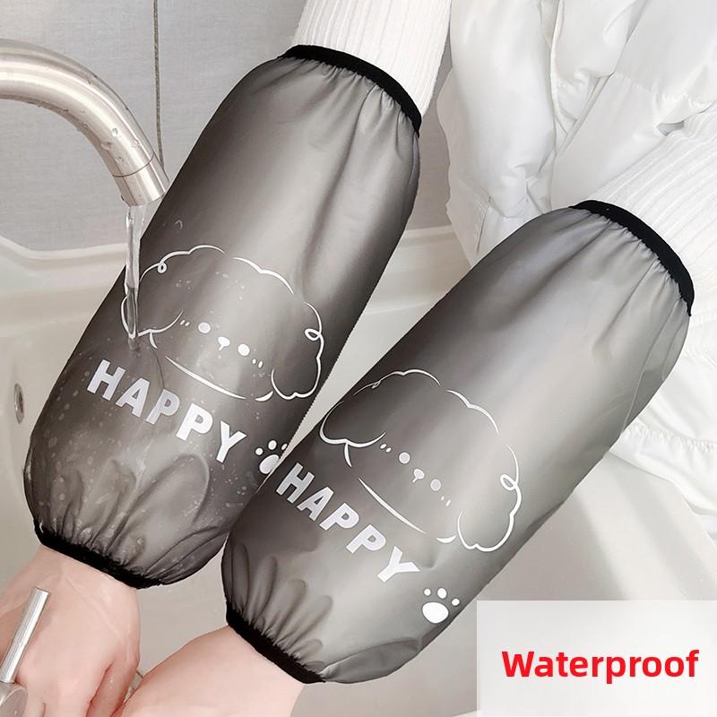 

Waterproof PU Leather Sve Covers Long Work Kitchen Gloves Oil Resistant Cartoon Sle Home Cleaning Tools for Men And Women