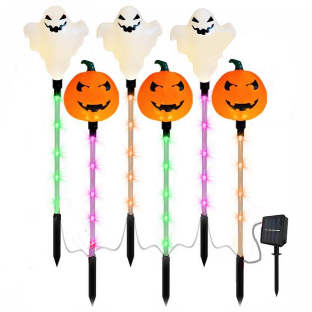Solar Halloween Garden Lights – 6-Pack Waterproof LED & Stakes, Auto On/Off, 8-Hour Glow, Spooky Yard Decor For Trick-or-Treat