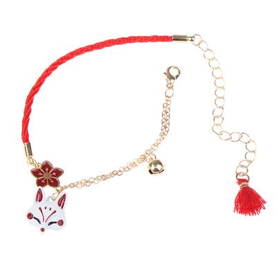Flower Animal Bracelet For Women Cute Fox Jewelry Lucky Bell Bracelet