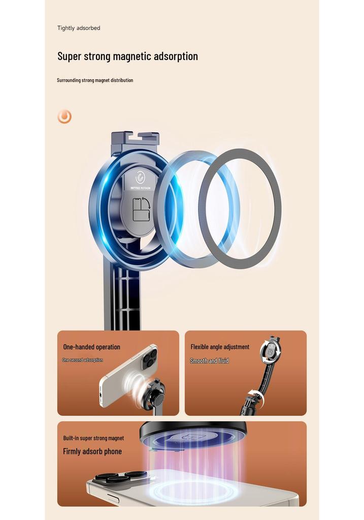 L20 Magnetic Bluetooth Selfie Stick & Tripod with Fill Light