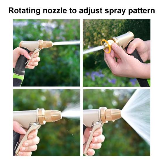 Yousheng Garden Hose Nozzle Adjustable Spray Patterns Heavy Duty Garden Sprayer High Pressure Water Nozzle for Plants Car Washing Pet Showering