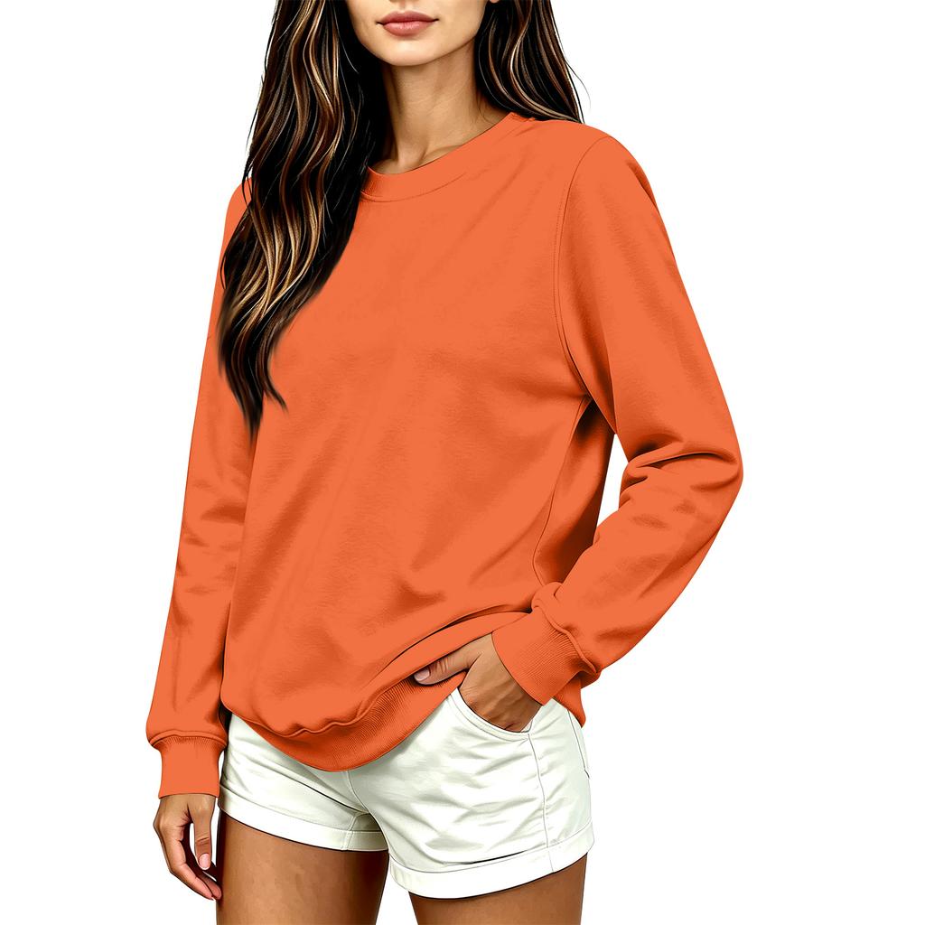 Damenmode Lässiger Langarm Bedruckter Rundhals-Sweatshirt