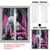 2pcs Elegant Angel Wings Anime Curtains – Detailed Wing & Skull Design for Bedroom   Living Room   Kitchen & Office Decor