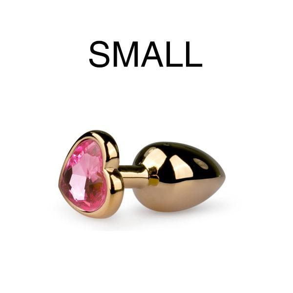 Jeweled Plug Gold Heart - Small 6.3 X 2.6 Cm - EasyToys Anal Collection - Anal Jewel