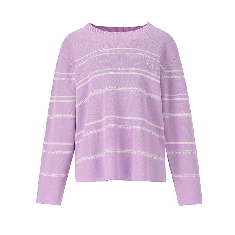 Visit In New York Lettering Point Striped Knit (Vz3Lk11) Ivory(22)/066