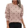 Women's Casual Round Neck Pullover Long Sleeve Sweater Top