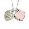 Excellent TIFFANY&Co. Necklace Pink Double Heart Tag Pendant Silver 925 Women Used