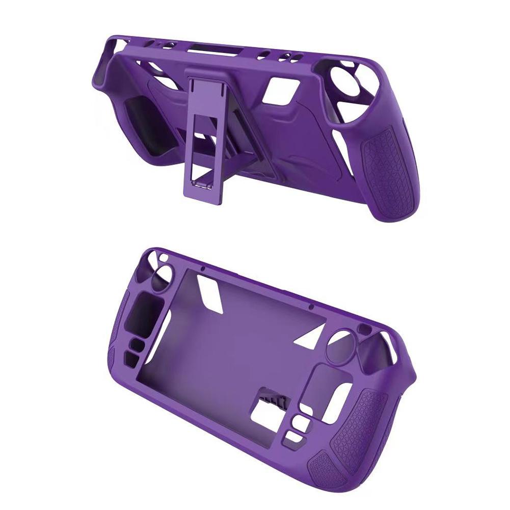 Silicone Game Console Full Cover Anti Slip Soft Shell Protective Case Cover with Bracket Replacement Accessories for Steam Deck