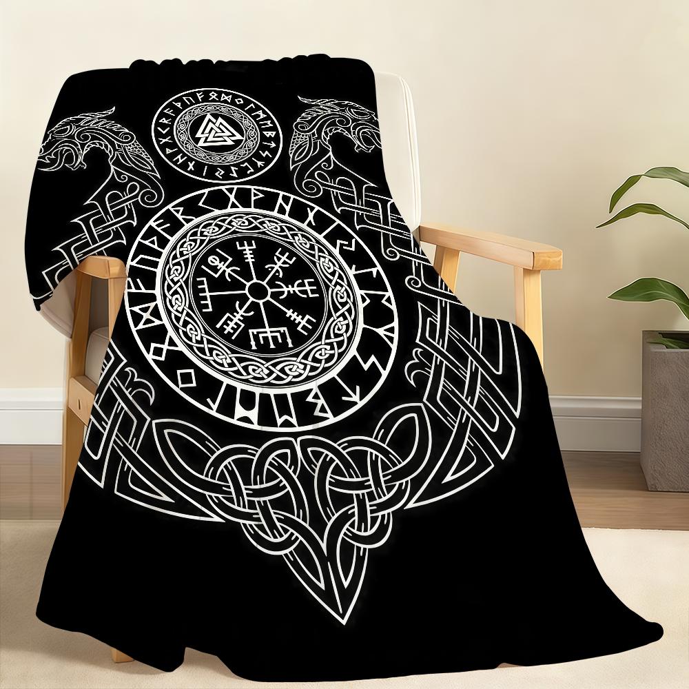 V Vegvisir Viking Fashion Blanket Soft Throw Blanket for Home Bedroom Bed Sofa Picnic Travel Office Rest Cover Blanket Gift