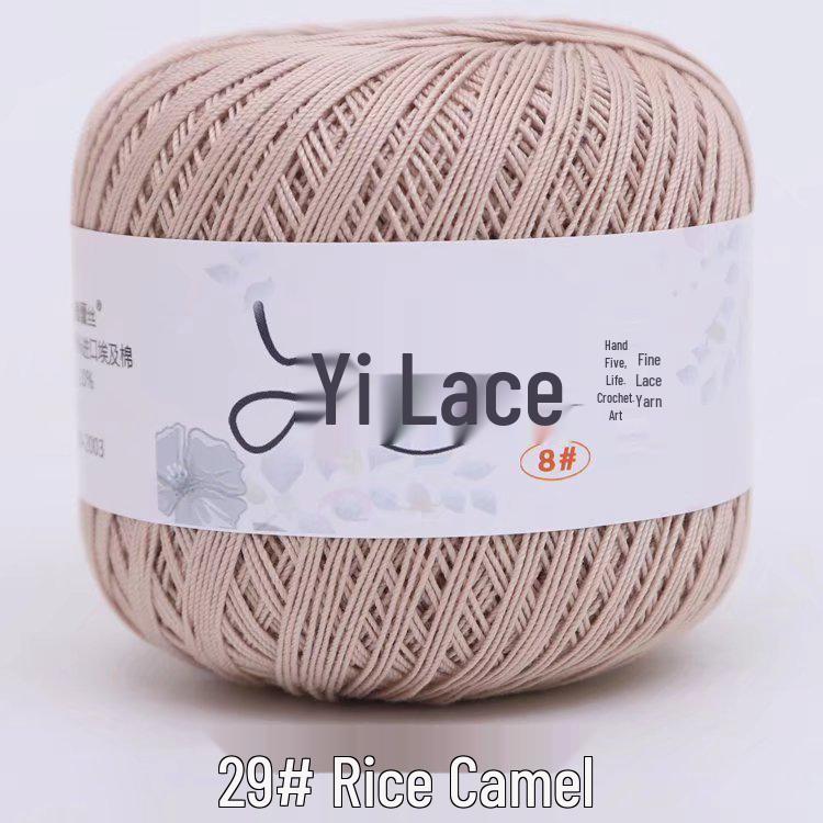 8# 100% Cotton Lace Yarn - 50g Ball, 400m, Strong Twist Crochet Thread for Hand-knitting, Flowers, Hats, and Cardigans - Free Shipping.