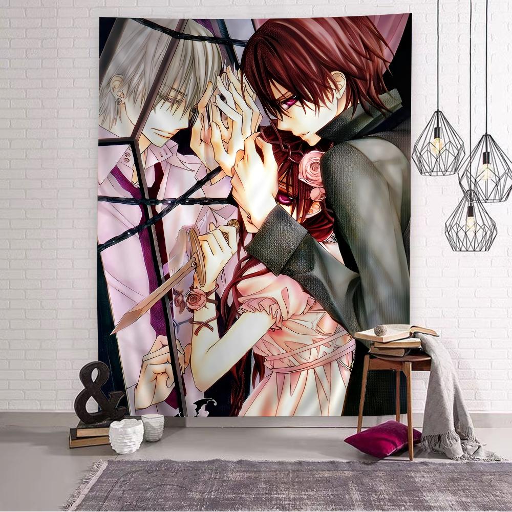 Vampire Knight Manga Cover Wall Tapestry  Gothic Vampire Romance  Shoujo Stylish Room Decor for Vampire  Romance Anime Fans