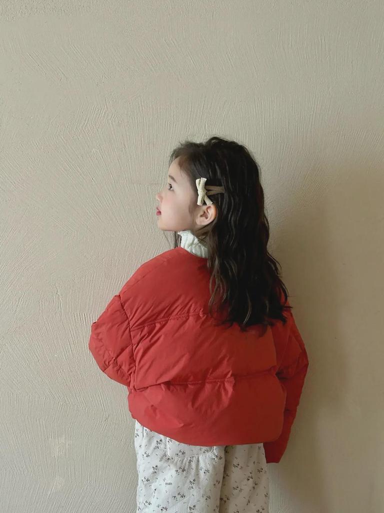 2024 Winter Korean Style Girls' Cartoon Down Jacket - Warm Cotton-Padded