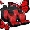 Car Seat Cover Full Set, Universal Butterfly Pattern Embroidery Auto Seat Cover Set