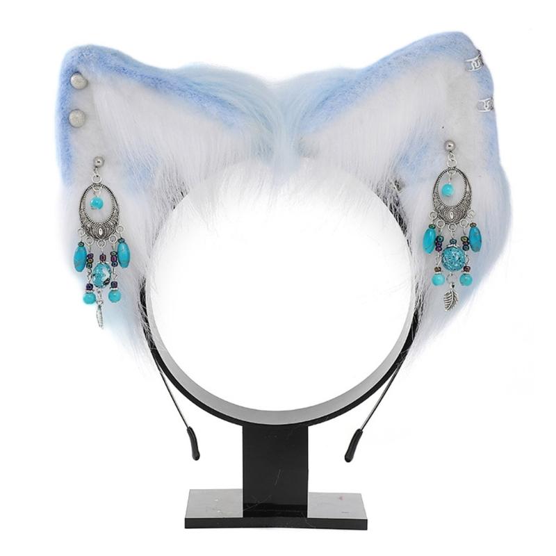 Sexy Foxes Bunny Ear Headband Lolita Cosplay Beast Ears Hair Hoop Anime Cosplay Props Furry Masquerade Party Costume Hairband