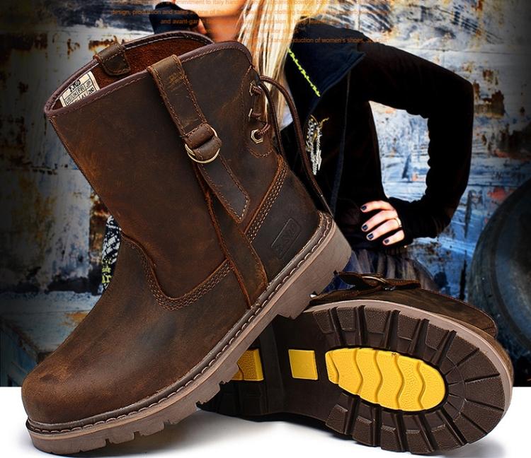 Men Boots Leather Plus Size Knight Boots Man Lace Up Men Ankle Boots Brithsh Motorcycle Boots for Men Zapatos De Hombre