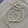 Gradient Pearl Necklace for Women - French Luxury Niche Design, Versatile Long OT Buckle Sweater Chain.
