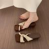 Retro Niche Crossed with Open-toed Slippers for Women's Summer Wear 2cm Small Thick Heels, Not Tired Feet, Beautiful Sandals