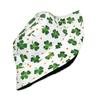 StPatricks Day Shamrock Fisherman Hat Digital Print Breathable Polyester Fabric Sun Protective Foldable Design Headwear