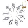 10pcs 0-9 Number Birthday Candles Reusable Silver Cake Card Candle Topper Decoration For Birthday Wedding Party Decor
