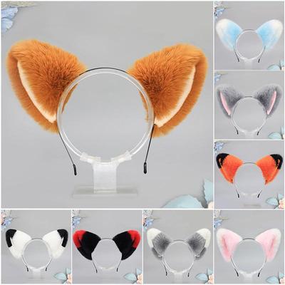 Handmade Plush Cat Girl Maid Fox Beast Ear Headband Hair Accessory