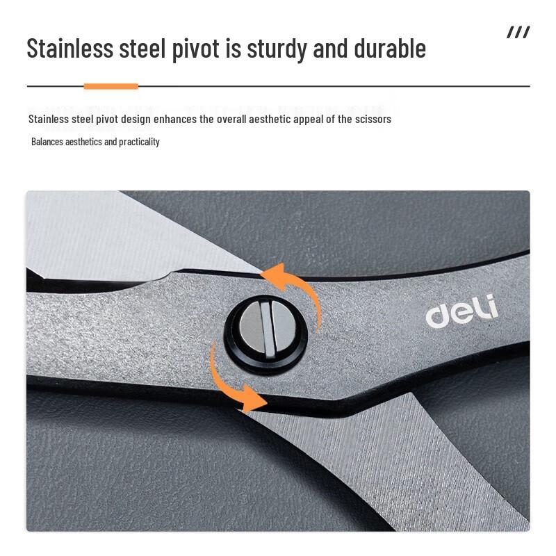 Deli 210mm Black Blade Stainless Steel Scissors