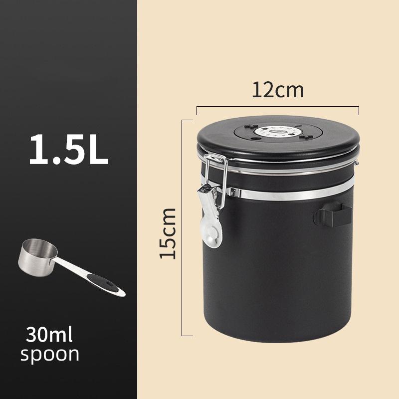 Stainless Steel Coffee Canister Coffee Bean Storage Airtight Containers with Date with Spoon Vent Valve Kitchen Food Storage Jar