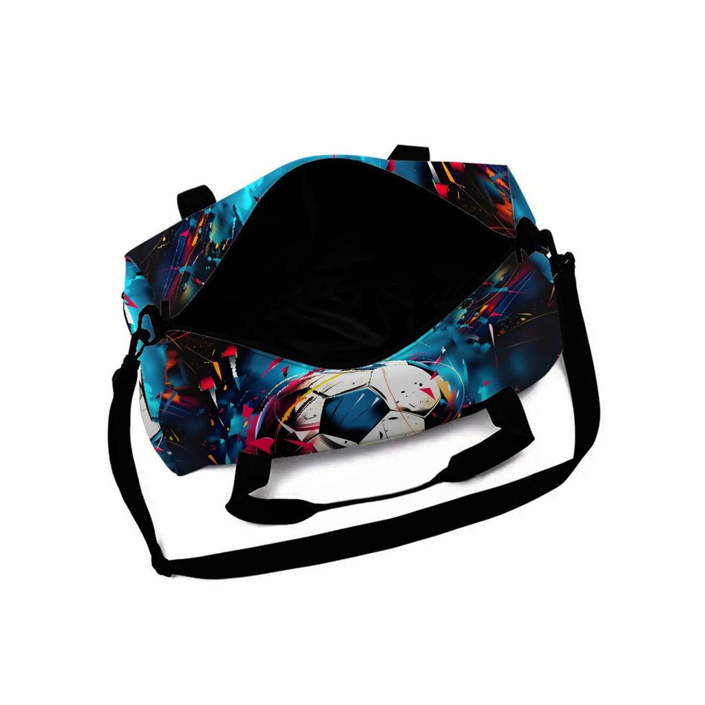 Football Pattern Large Capacity Luggage Bag for Boy/Girl Best Gift 2D Cartoon Travel Duffels Outdoor Fitness Bag for Children