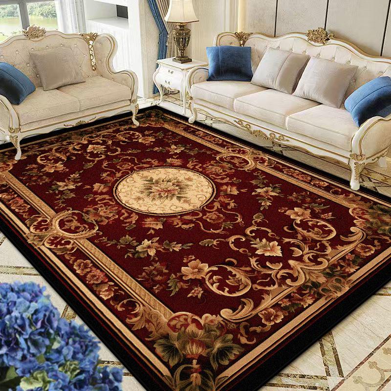 

European Style Carpet Luxury Bedroom Decoration Flannel Customizable Rugs for Living Room Soft Fluffy Lounge Floor Mat Office 60x90cm