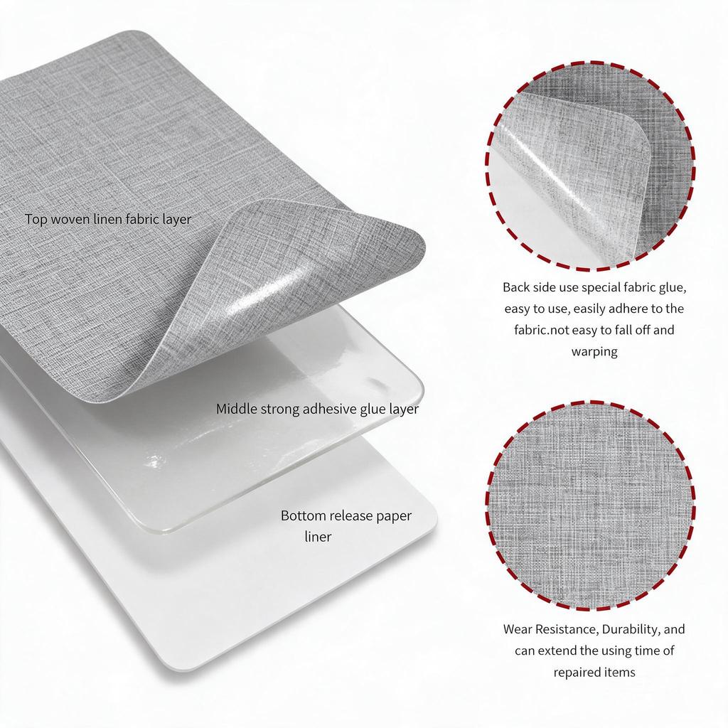 Sofa Repair Patches - 2 Pcs 8x11 Inch Dark Gray Self-Adhesive Strong Glue Fabric for Sofas, Car Seats, Furniture