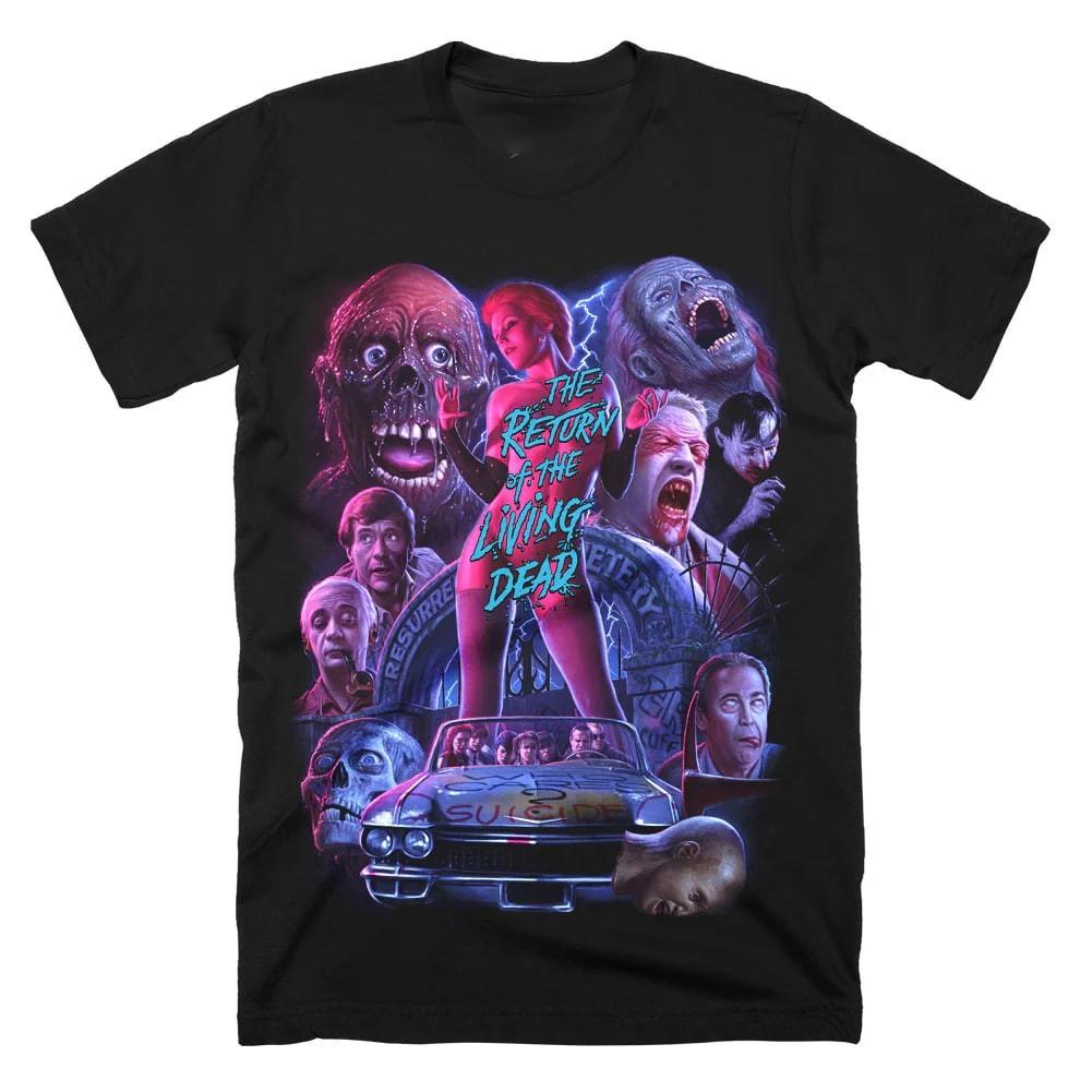 Return of the Living D4ad Who Cares Graphic Horror Movie T-Shir XXL