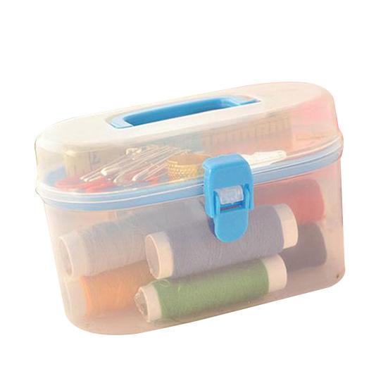 Thread Threader Needle Tape Measure Scissors Thimble Sewing Kit Needlework Box