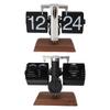 Retro Flip Clock Automatic Page Turning 12 Hours Battery Operated Mechanical Large Number Clock for Living Room Desk
