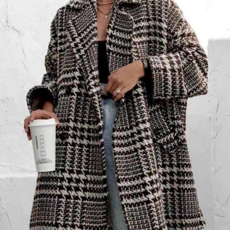 Women's Winter Wool Coat Thick Lined Warm Jacket for Autumn