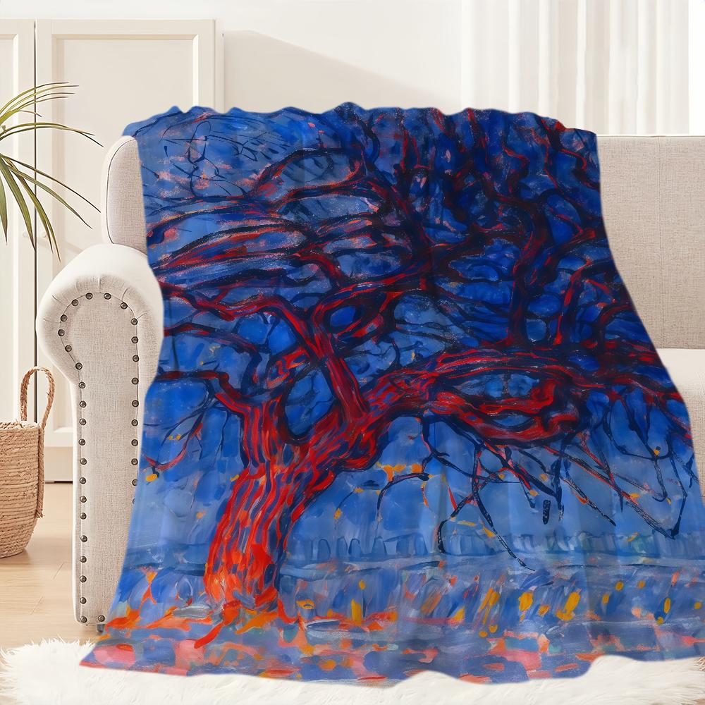 

Art P-Pieter M-Mondrian Blanket Blanket for Couch Sofa Travel Home Picni Flannel Blanket birthday gift Warm Comfortable 30x40in