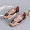 Mary Jane Shoes for Women Dressy Square Toe Ballet Flats with Strap Comfortable Walking Shoes Women's Soft Faux Leather Anti-Slip Ballerina Shoes