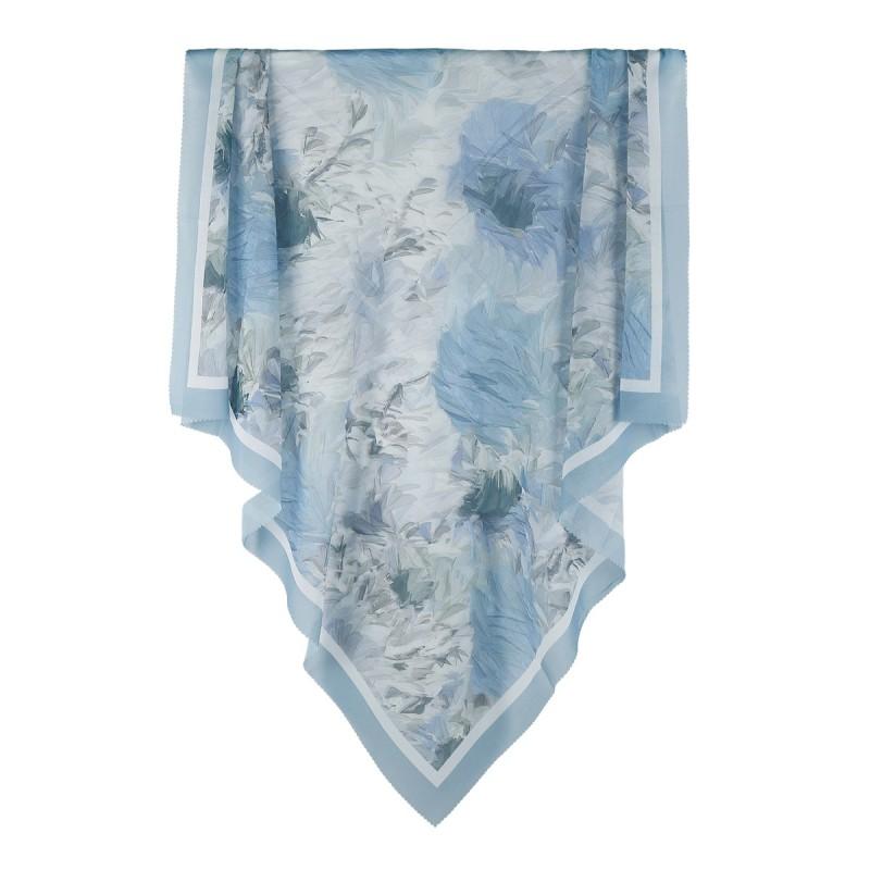 Cotton Linen Printed Square Scarf 110x110cm Lightweight Wrap Women Boho Style Headwrap Neck Accessory