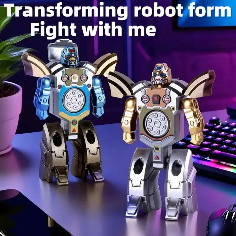 Transforming Robot Fidget Spinner 2-In-1 Decompression Toy Creative Finger Gyro Stress Relief Gift For Boys Kids