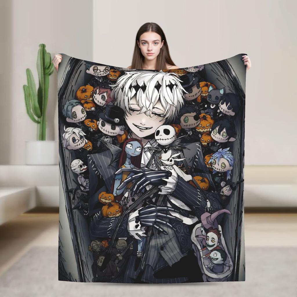 Twisted-Wonderland Blanket Malleus Draconia Cartoon Game Flannel Awesome Warm Throw Blankets for Home Restaurant Spring Autumn
