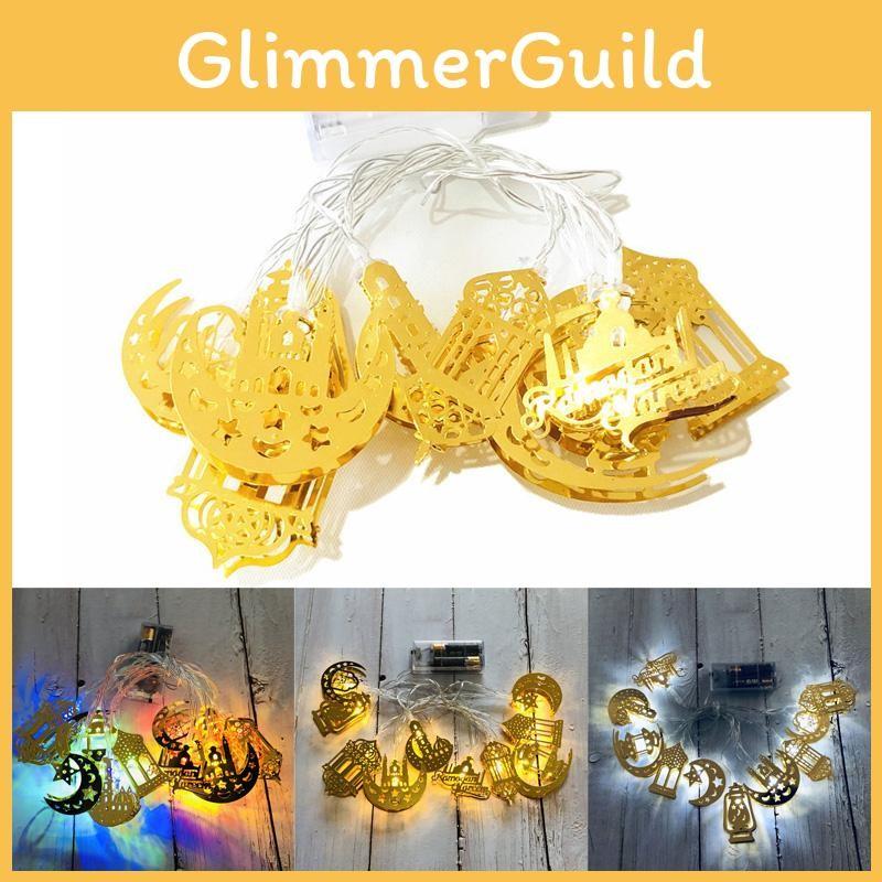 Ramadan Eid Mubarak Led Fairy String Light Moon Star Islam Muslim Hanging Decor