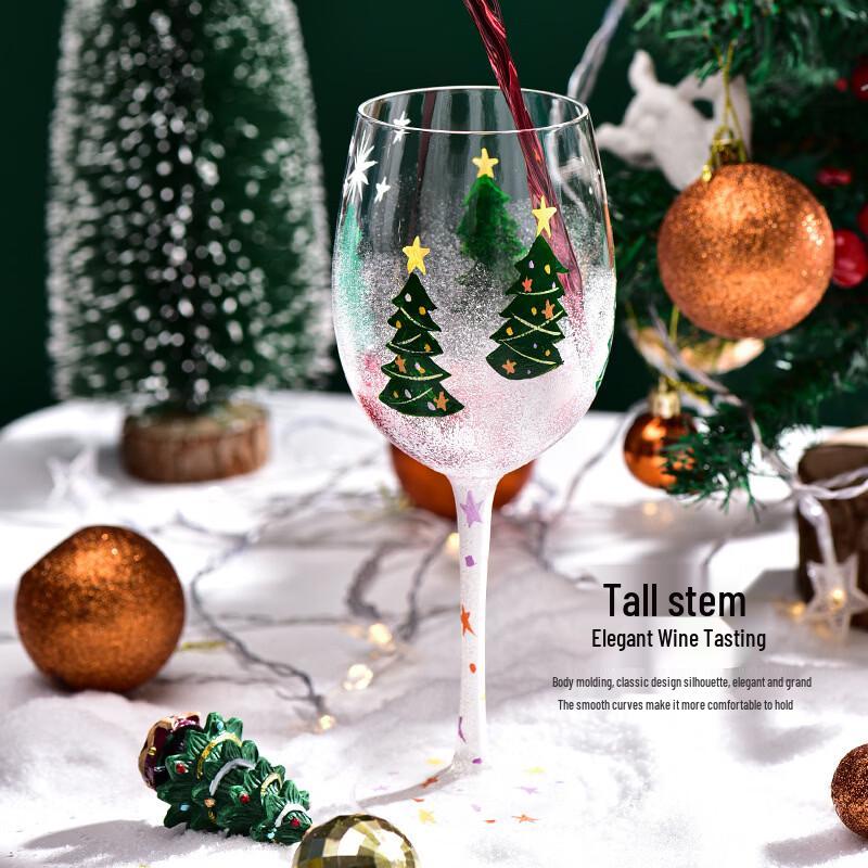CAOX Christmas Theme Glass Champagne Flute