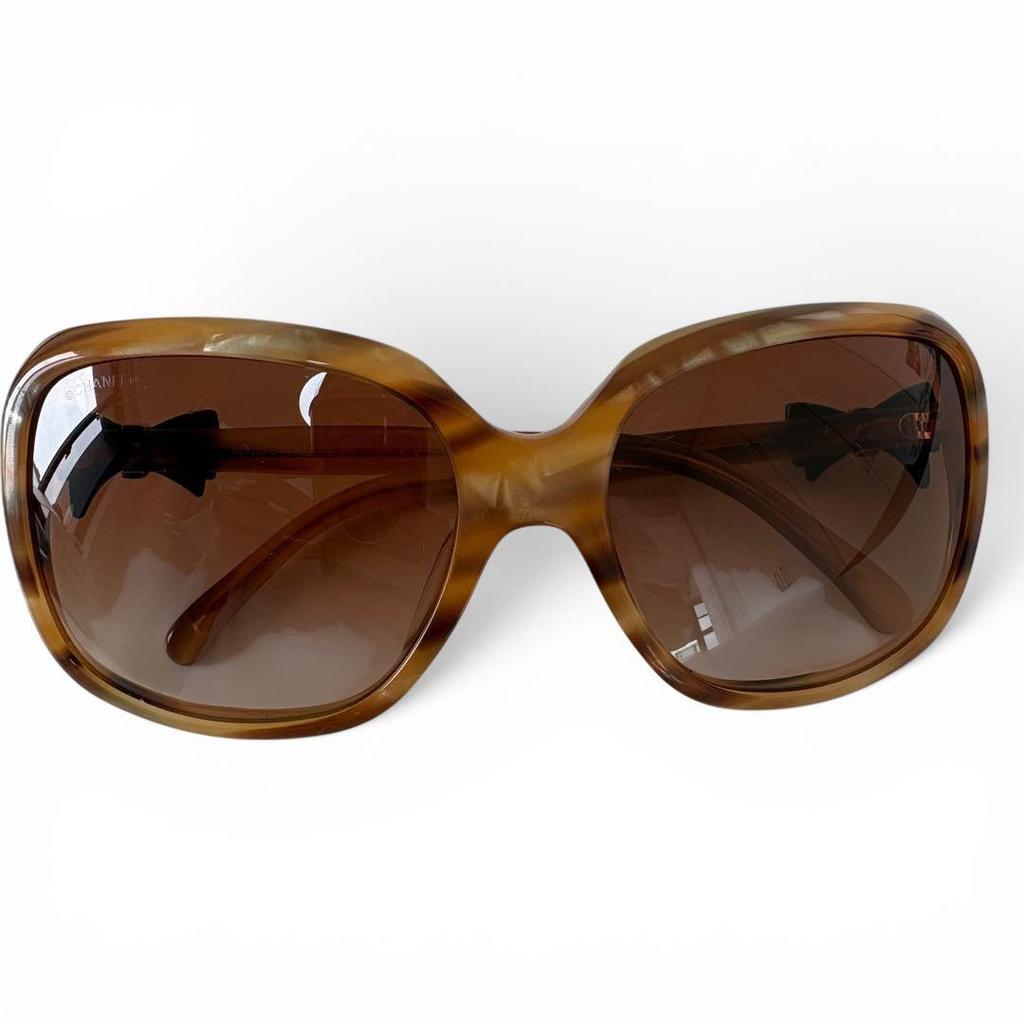 Used CHANEL Sunglasses Coco Mark Ribbon 5170-A Tortoiseshell