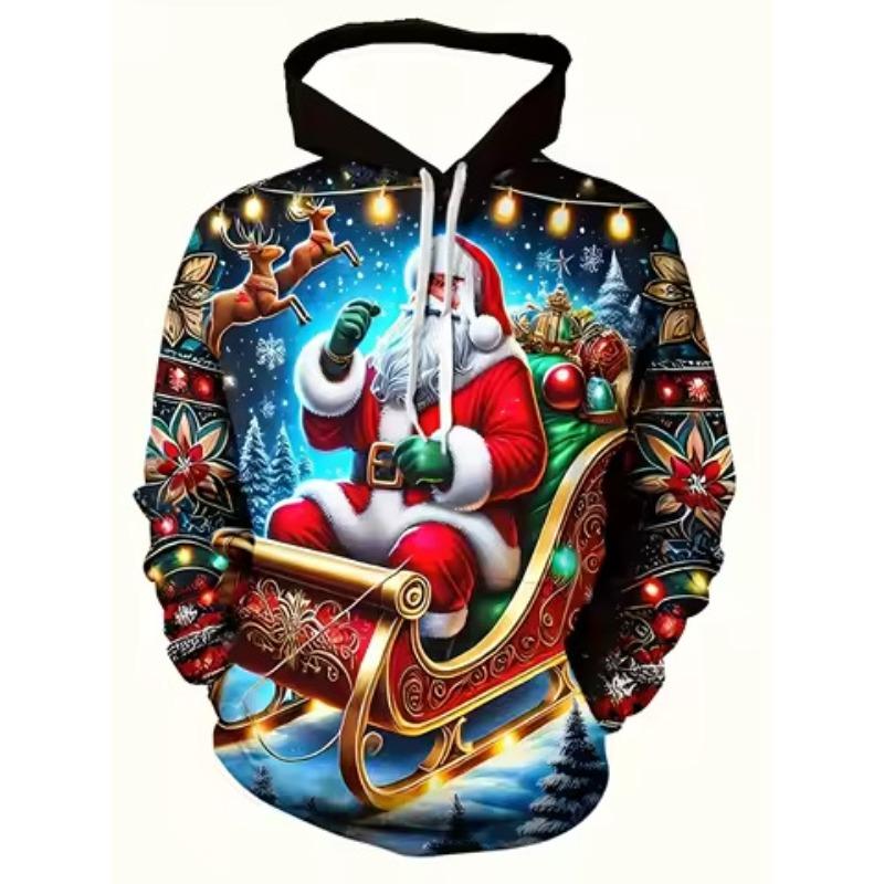 Christmas Themed 3D Printed Men's Women's Hoodies Casual Comfortable Autumn Winter Long Sleeved Hoodies