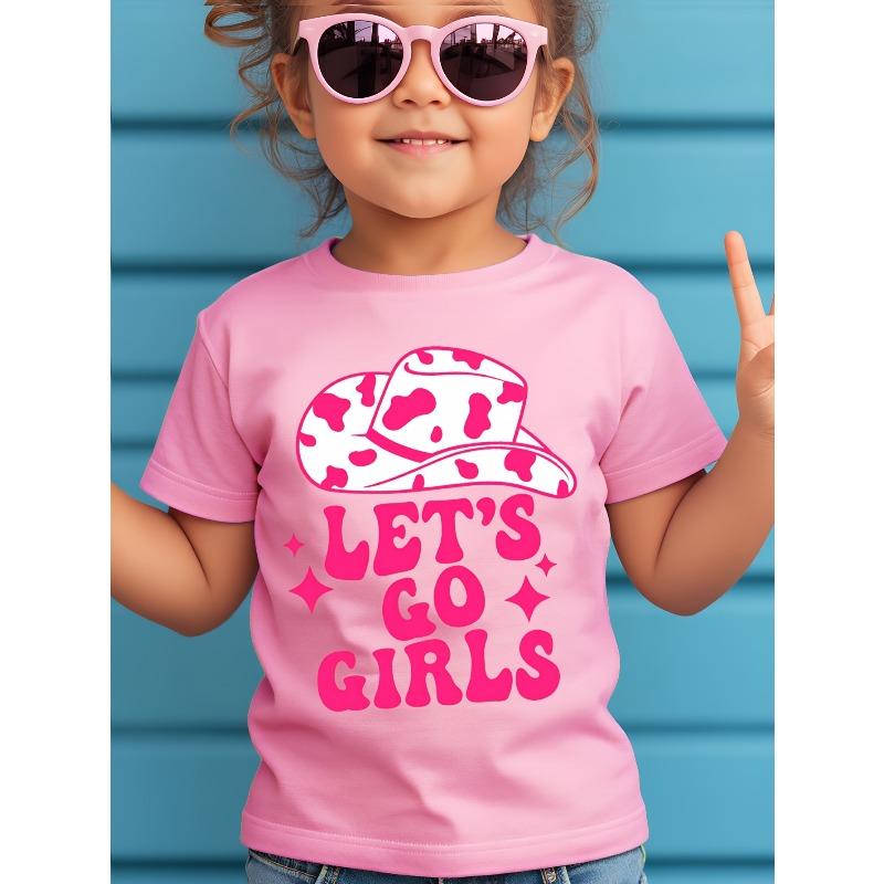 European Sizes YBY Girls "Let's Go Girls" Letter Print Hat Fashionable Trendy Novelty T-Shirt