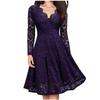 BITCED Fashion Summer Spring Solid Color Print Long Sleeve V-Neck Casual Dresses